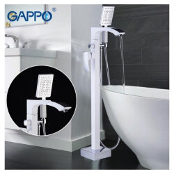 Смеситель для ванны напольный GAPPO Jacob G3007-8 Белый/хром