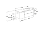 Модуль с раковиной Beyond 120 см, глянцевый белый, врезная овальная раковина справа, fineceramic, система push-to-open, подвесной монтаж
