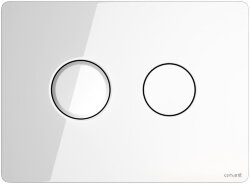 Кнопка: ACCENTO CIRCLE, пневматическая, стекло, белая глянцевая