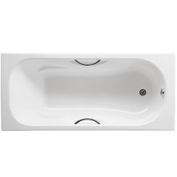 Чугунная ванна Roca Malibu 150x75 с отверстиями для ручек 2315G000R с противоскользящим покрытием