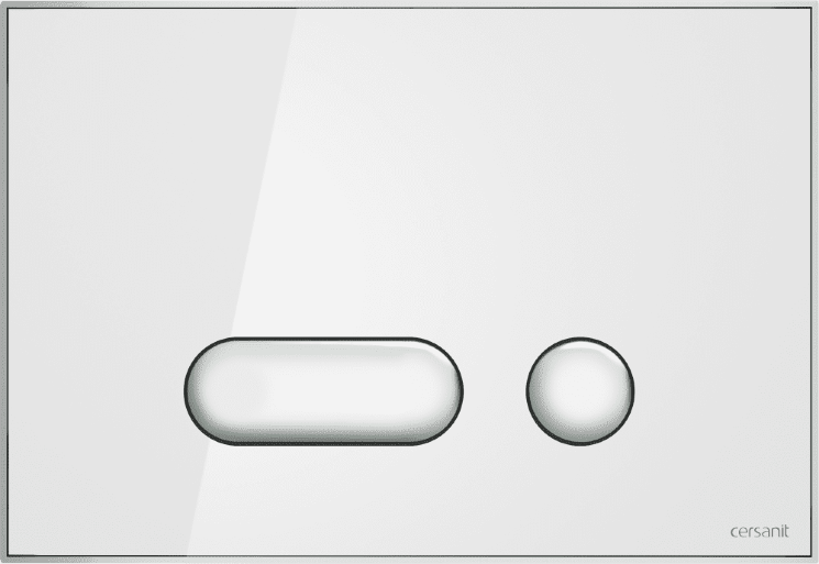 Кнопка: INTERA, стекло, белая глянцевая