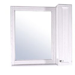 Зеркало со шкафом ASB-Woodline Берта 85 Белое c серебряной патиной