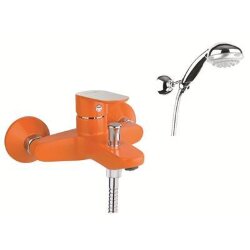 Смеситель для ванны FIORE Kevon Chic 81OX8150 с душевым набором Оранжевый/Хром