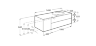 Модуль с раковиной Beyond 140 см, глянцевый белый, врезная овальная раковина справа, fineceramic, система push-to-open, подвесной монтаж