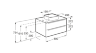 Тумба с раковиной Inspira 49,8 см, подвесная, белая блестящая, с 2 ящиками, квадратной раковиной, подвесной монтаж