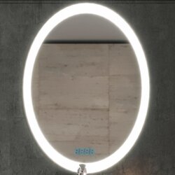 Зеркало Бриклаер Вега 60 на взмах руки с подсветкой и часами