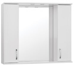 Зеркало со шкафом Style Line Эко стандарт Панда 100 С с подсветкой Белый глянец