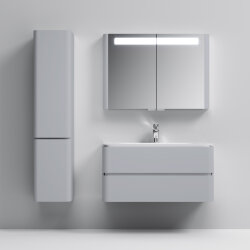 Зеркальный шкаф с подсветкой 100 см, серый шелк AM.PM Sensation M30MCX1001FG