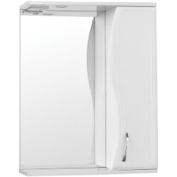 Зеркало со шкафом Style Line Эко волна Панда 60 С с подсветкой Белый глянец