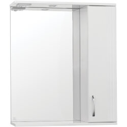 Зеркало со шкафом Style Line Эко стандарт Панда 75 С с подсветкой Белый глянец