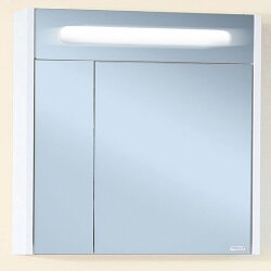 Зеркальный шкаф Бриклаер Палермо 74 с подсветкой корпус Белый глянец