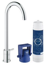 Комплект с вентилем для фильтрованной воды для кухни GROHE Blue (31301001) хром (без смешивания)