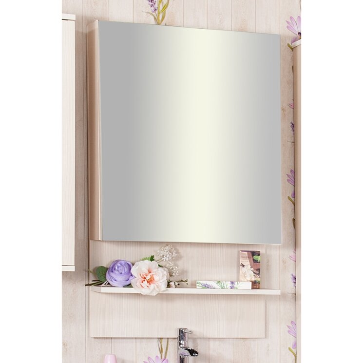 Зеркальный шкаф Бриклаер Карибы 60 Светлая лиственница