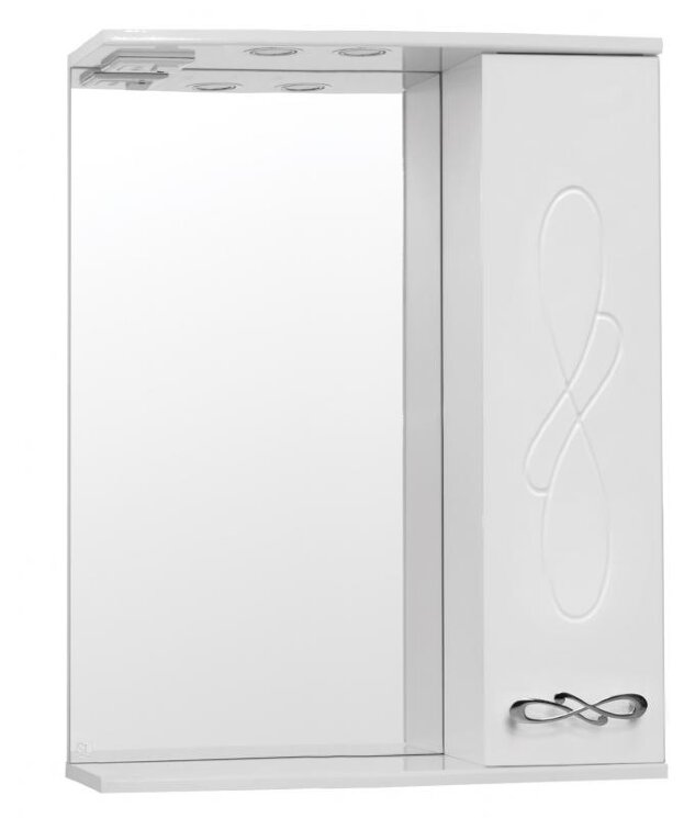 Зеркало со шкафом Style Line Венеция 65 С с подсветкой Белый глянец
