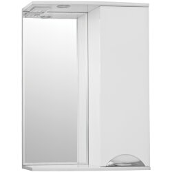 Зеркало со шкафом Style Line Жасмин 60 С с подсветкой Белый глянец