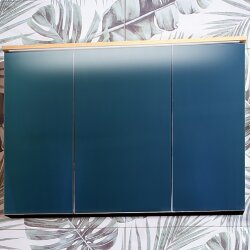 Зеркальный шкаф Бриклаер Форест 100 с подсветкой Антрацит со вставкой Пенёк