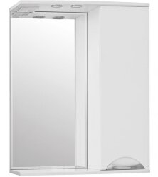 Зеркало со шкафом Style Line Жасмин 65 С с подсветкой Белый глянец