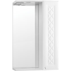Зеркало со шкафом Style Line Канна 50 С Люкс с подсветкой Белый глянец