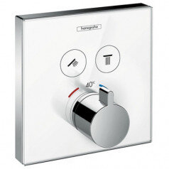 Термостат для душа Hansgrohe ShowerSelect 15738400 для двух потребителей, стеклянный