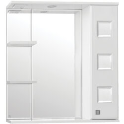 Зеркальный шкаф Style Line Крокус 75 С с подсветкой Белый глянец