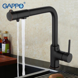 Смеситель для кухни с фильтром питьевой воды GAPPO G4390-10 Черный