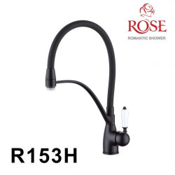 Смеситель для кухни с гибким изливом Rose R153H Черный