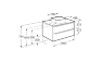 Модуль с раковиной Inspira 100 см, тёмный дуб/зеркальный фасад, накладная раковина square, fineceramic, подвесной монтаж