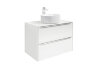Комплект мебели для ванной Inspira 49,8 см, подвесной, белый блестящий, 2 ящика, раковина-чаша, зеркало с подсветкой, с подсветкой, подвесной монтаж