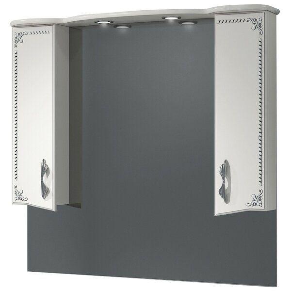 Зеркало со шкафом Какса-А Классик-Д 105 004070 с подсветкой Белое Серебро