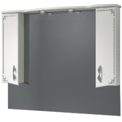Зеркало со шкафом Какса-А Классик-Д 120 004080 с подсветкой Белое Серебро